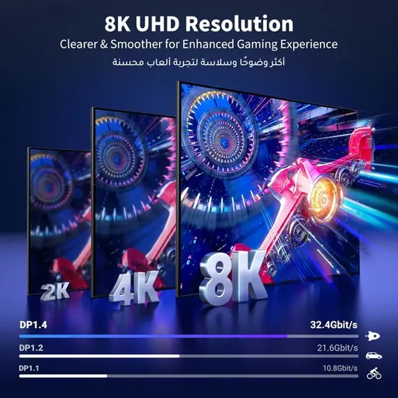 Video cable UGREEN DP120 (25906), 8K DP to DP, 3m, Grey/Black, 3 imageVideo cable UGREEN DP120 (25906), 8K DP to DP, 3m, Grey/Black, 3 imageVideo cable UGREEN DP120 (25906), 8K DP to DP, 3m, Grey/Black, 3 image