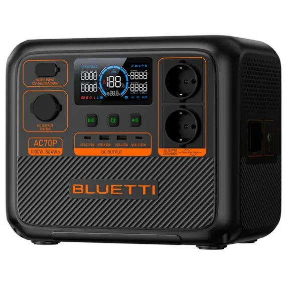 ელექტრო სადგური Bluetti AC70P, 864Wh, USB-C, USB-A, Power Station, Black, 3 imageელექტრო სადგური Bluetti AC70P, 864Wh, USB-C, USB-A, Power Station, Black, 3 imageელექტრო სადგური Bluetti AC70P, 864Wh, USB-C, USB-A, Power Station, Black, 3 image