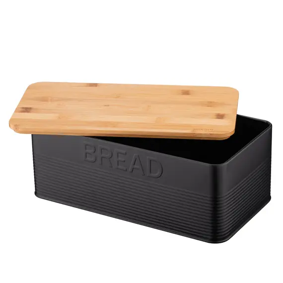 პურის შესანახი Ardesto Bread bin Midori 33х18х12cm, metal, bamboo, black, 4 imageპურის შესანახი Ardesto Bread bin Midori 33х18х12cm, metal, bamboo, black, 4 imageპურის შესანახი Ardesto Bread bin Midori 33х18х12cm, metal, bamboo, black, 4 image