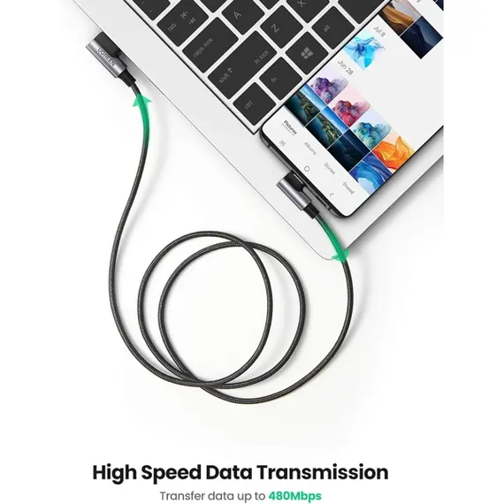 USB კაბელი UGREEN US176 (20855), 18W, USB-A to Type-C 90 Degree, 0.5m, Space Gray, 3 imageUSB კაბელი UGREEN US176 (20855), 18W, USB-A to Type-C 90 Degree, 0.5m, Space Gray, 3 imageUSB კაბელი UGREEN US176 (20855), 18W, USB-A to Type-C 90 Degree, 0.5m, Space Gray, 3 image