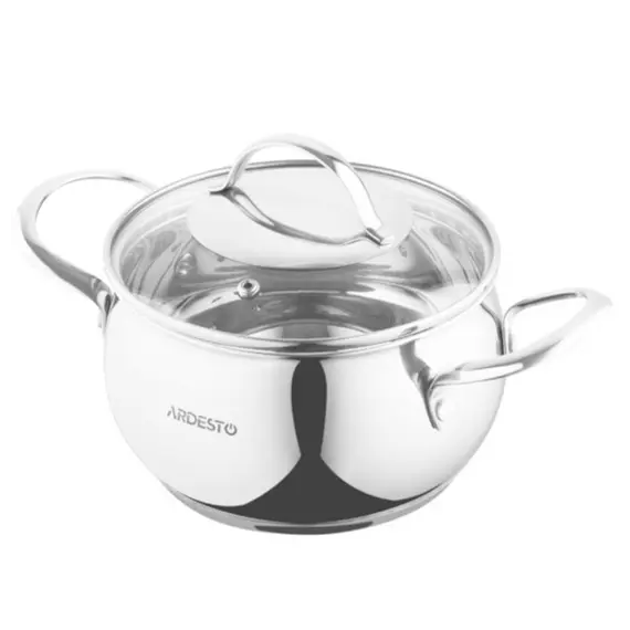 ქვაბი Ardesto Casserole with glass lid Gemini Liguria, 2.2l, stainless steelქვაბი Ardesto Casserole with glass lid Gemini Liguria, 2.2l, stainless steelქვაბი Ardesto Casserole with glass lid Gemini Liguria, 2.2l, stainless steel