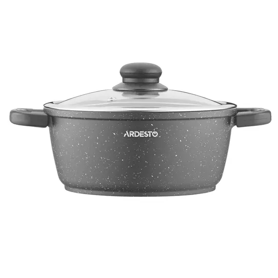 Ardesto Casserole with glass lid Gemini Anzio, 2.5l, aluminium, black, 2 imageArdesto Casserole with glass lid Gemini Anzio, 2.5l, aluminium, black, 2 imageArdesto Casserole with glass lid Gemini Anzio, 2.5l, aluminium, black, 2 image