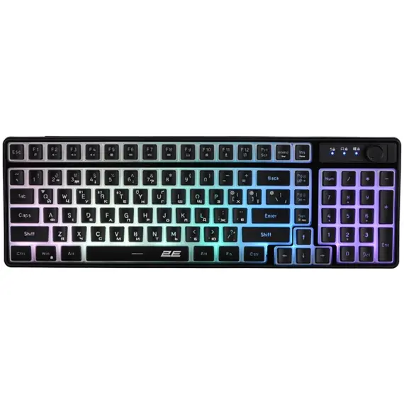 Keyboard 2E 2E-KG390UBK-WL, Wireless, RGB, 2.4G, Bluetooth, USB, Gaming keyboard, BlackKeyboard 2E 2E-KG390UBK-WL, Wireless, RGB, 2.4G, Bluetooth, USB, Gaming keyboard, BlackKeyboard 2E 2E-KG390UBK-WL, Wireless, RGB, 2.4G, Bluetooth, USB, Gaming keyboard, Black