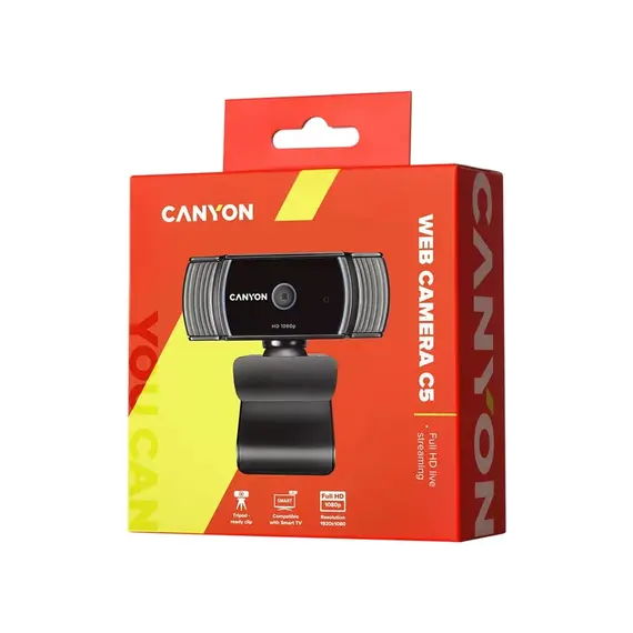 ვებკამერა CANYON webcam C5 Full HD 1080p Auto Focus Black, 3 imageვებკამერა CANYON webcam C5 Full HD 1080p Auto Focus Black, 3 imageვებკამერა CANYON webcam C5 Full HD 1080p Auto Focus Black, 3 image