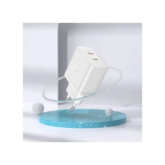 Adapter Hoco N35 Streamer dual-port PD45W (2C) charger white, 3 imageAdapter Hoco N35 Streamer dual-port PD45W (2C) charger white, 3 imageAdapter Hoco N35 Streamer dual-port PD45W (2C) charger white, 3 image