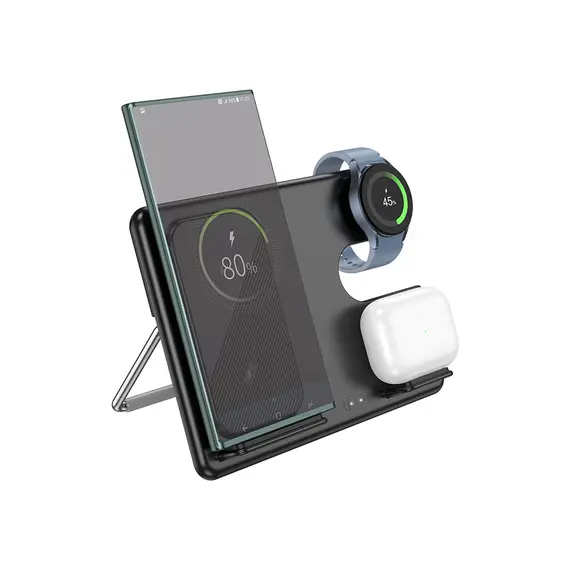 პორტატული დამტენი Hoco CQ2 Flash folding 3-in-1 wireless fast charger(SAM Watch) black, 2 imageპორტატული დამტენი Hoco CQ2 Flash folding 3-in-1 wireless fast charger(SAM Watch) black, 2 imageპორტატული დამტენი Hoco CQ2 Flash folding 3-in-1 wireless fast charger(SAM Watch) black, 2 image