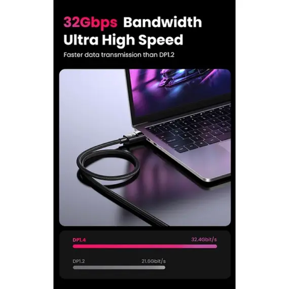 ვიდეო კაბელი UGREEN DP114 (80390), 8K, DisplayPort To DisplayPort, 1m, Black, 5 imageვიდეო კაბელი UGREEN DP114 (80390), 8K, DisplayPort To DisplayPort, 1m, Black, 5 imageვიდეო კაბელი UGREEN DP114 (80390), 8K, DisplayPort To DisplayPort, 1m, Black, 5 image