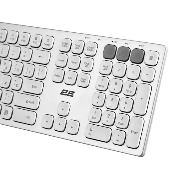 კლავიატურა 2E 2E-KS270WBWH Scissor, Wireless, USB, Bluetooth, Keyboard, White/Silver, 3 imageკლავიატურა 2E 2E-KS270WBWH Scissor, Wireless, USB, Bluetooth, Keyboard, White/Silver, 3 imageკლავიატურა 2E 2E-KS270WBWH Scissor, Wireless, USB, Bluetooth, Keyboard, White/Silver, 3 image
