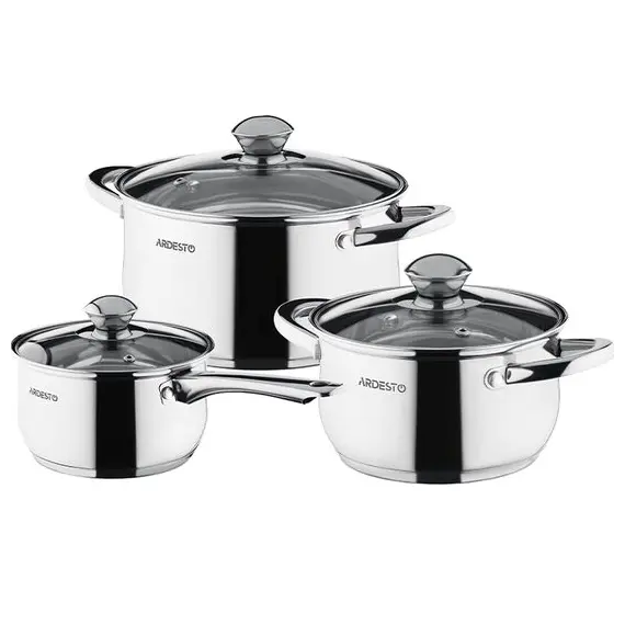 ქვაბების ნაკრები Ardesto Gemini Gourmet,  stainless steelქვაბების ნაკრები Ardesto Gemini Gourmet,  stainless steelქვაბების ნაკრები Ardesto Gemini Gourmet,  stainless steel