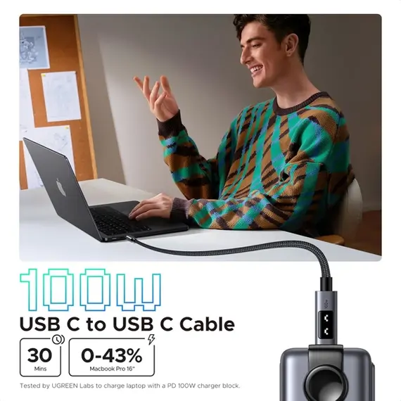 USB Cable UGREEN Uno L509 (35512), 100W, Type-C to Type-C, 2M, Black/Grey, 6 imageUSB Cable UGREEN Uno L509 (35512), 100W, Type-C to Type-C, 2M, Black/Grey, 6 imageUSB Cable UGREEN Uno L509 (35512), 100W, Type-C to Type-C, 2M, Black/Grey, 6 image