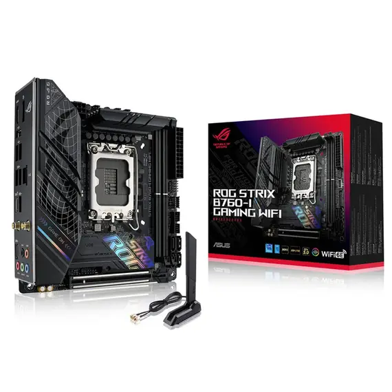 დედა დაფა ASUS ROG STRIX B760-I GAMING WIFI s1700 B760 2xDDR5 M.2 HDMI DP Wi-Fi BT mITXდედა დაფა ASUS ROG STRIX B760-I GAMING WIFI s1700 B760 2xDDR5 M.2 HDMI DP Wi-Fi BT mITXდედა დაფა ASUS ROG STRIX B760-I GAMING WIFI s1700 B760 2xDDR5 M.2 HDMI DP Wi-Fi BT mITX