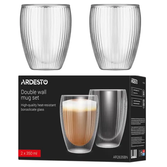 ჭიქების ნაკრები Ardesto AR2635BN, 350ml, 2pcs, Double Wall Mug Set, Transparent, 2 imageჭიქების ნაკრები Ardesto AR2635BN, 350ml, 2pcs, Double Wall Mug Set, Transparent, 2 imageჭიქების ნაკრები Ardesto AR2635BN, 350ml, 2pcs, Double Wall Mug Set, Transparent, 2 image