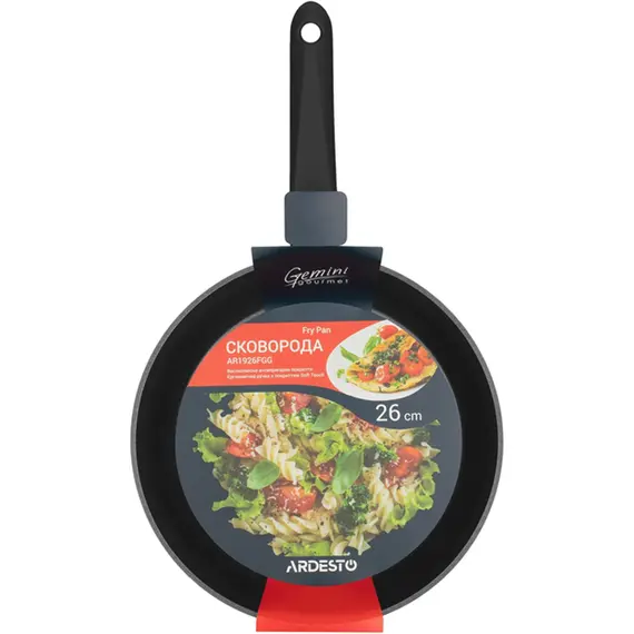Ardesto Fry pan Gemini Gourmet Aosta, 26cm, aluminium, black, 4 imageArdesto Fry pan Gemini Gourmet Aosta, 26cm, aluminium, black, 4 imageArdesto Fry pan Gemini Gourmet Aosta, 26cm, aluminium, black, 4 image