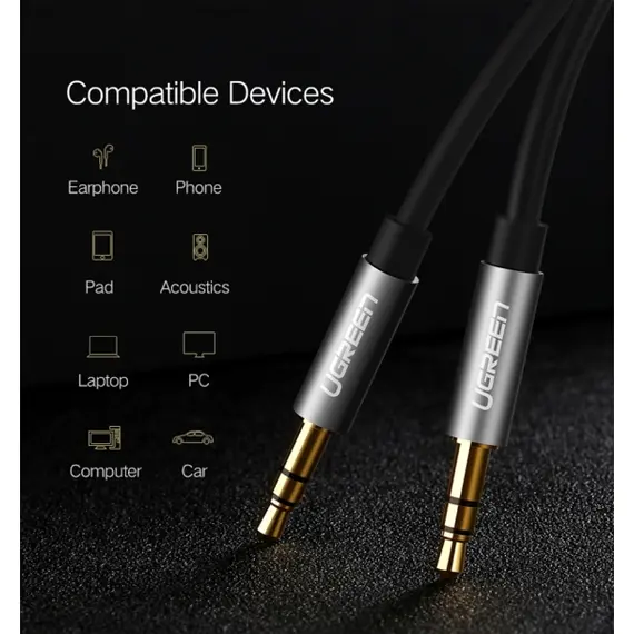 AUX კაბელი UGREEN AV119 (10732) 3.5mm Male to 3.5mm Male Cable 0.5m (Black), 6 imageAUX კაბელი UGREEN AV119 (10732) 3.5mm Male to 3.5mm Male Cable 0.5m (Black), 6 imageAUX კაბელი UGREEN AV119 (10732) 3.5mm Male to 3.5mm Male Cable 0.5m (Black), 6 image