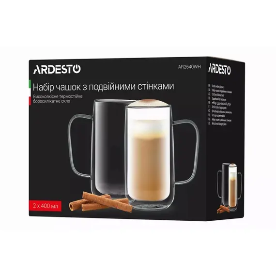 ჭიქების ნაკრები Ardesto AR2640BHR, 400ml, 2pcs, Double Wall Mug Set, Transparent, 4 imageჭიქების ნაკრები Ardesto AR2640BHR, 400ml, 2pcs, Double Wall Mug Set, Transparent, 4 imageჭიქების ნაკრები Ardesto AR2640BHR, 400ml, 2pcs, Double Wall Mug Set, Transparent, 4 image