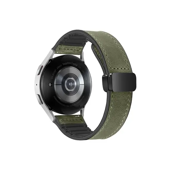 Smart Watch Strap For Samsung Gear Sport / Huawei Watch GT 3 42mm Magnetic Genuine Cow Leather Watch Band, 20mm - Army GreenSmart Watch Strap For Samsung Gear Sport / Huawei Watch GT 3 42mm Magnetic Genuine Cow Leather Watch Band, 20mm - Army GreenSmart Watch Strap For Samsung Gear Sport / Huawei Watch GT 3 42mm Magnetic Genuine Cow Leather Watch Band, 20mm - Army Green