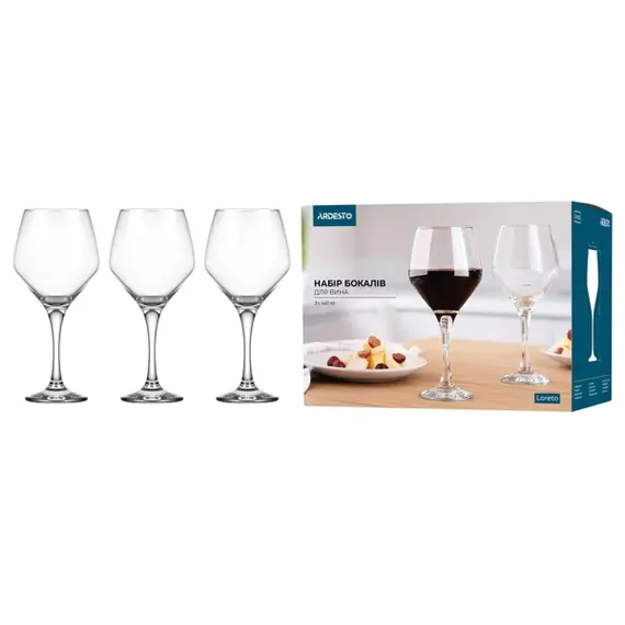 ჭიქების ნაკრები Ardesto AR2644LWT Loreto, 440ml, 3pcs, Wine Glasses Set, Transparent, 3 imageჭიქების ნაკრები Ardesto AR2644LWT Loreto, 440ml, 3pcs, Wine Glasses Set, Transparent, 3 imageჭიქების ნაკრები Ardesto AR2644LWT Loreto, 440ml, 3pcs, Wine Glasses Set, Transparent, 3 image