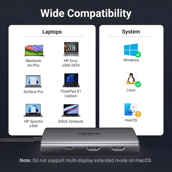 USB-C ჰაბი UGREEN CM498 (15852) Revodok 206, 2 x HDMI, USB, Type-C, HUB, Grey, 4 imageUSB-C ჰაბი UGREEN CM498 (15852) Revodok 206, 2 x HDMI, USB, Type-C, HUB, Grey, 4 imageUSB-C ჰაბი UGREEN CM498 (15852) Revodok 206, 2 x HDMI, USB, Type-C, HUB, Grey, 4 image