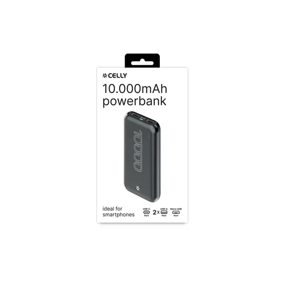 პორტატული დამტენი Celly 10W Energy Power Bank (10000mAh) Black, 2 imageპორტატული დამტენი Celly 10W Energy Power Bank (10000mAh) Black, 2 imageპორტატული დამტენი Celly 10W Energy Power Bank (10000mAh) Black, 2 image