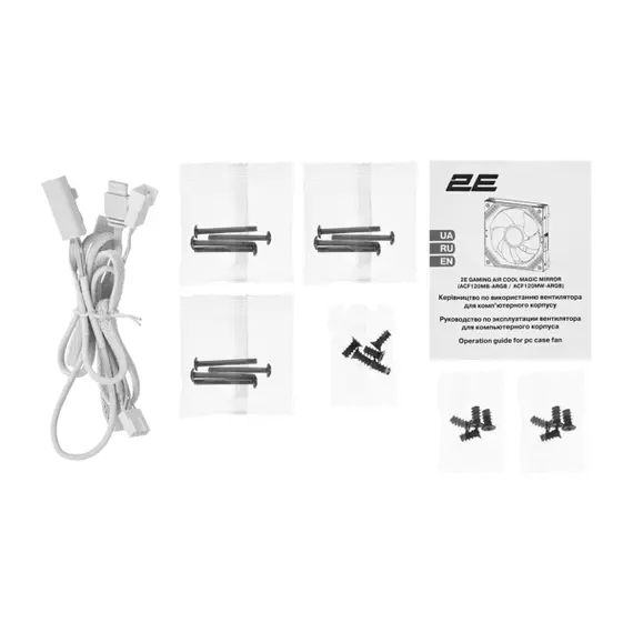 Cooler 2E 2E-ACF120MW-ARGB, ARGB, 120mm, 2000Rpm, Cooler, White, 4 imageCooler 2E 2E-ACF120MW-ARGB, ARGB, 120mm, 2000Rpm, Cooler, White, 4 imageCooler 2E 2E-ACF120MW-ARGB, ARGB, 120mm, 2000Rpm, Cooler, White, 4 image