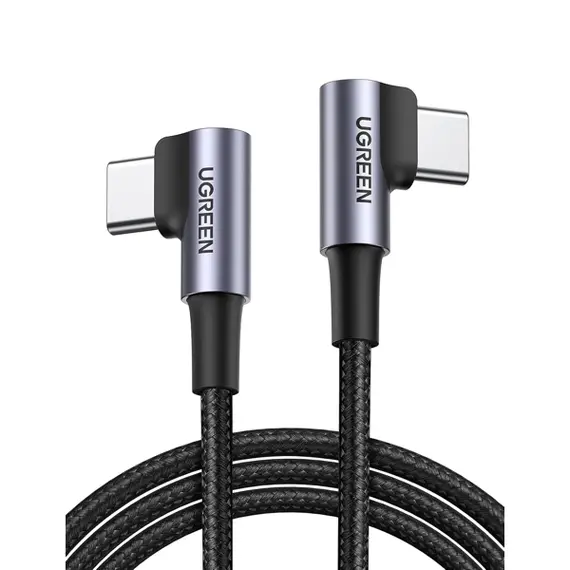 USB Cable UGREEN US323 (70529), 60W, Right Angle type-C to type-C Angled, 1m, Black/GreyUSB Cable UGREEN US323 (70529), 60W, Right Angle type-C to type-C Angled, 1m, Black/GreyUSB Cable UGREEN US323 (70529), 60W, Right Angle type-C to type-C Angled, 1m, Black/Grey