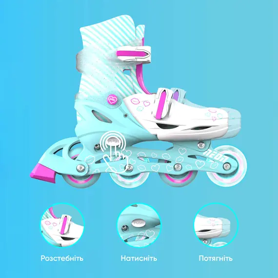 Roller skates NEON INLINE SKATES (SIZE 3-6) - NT08 (Teal Pink), 6 imageRoller skates NEON INLINE SKATES (SIZE 3-6) - NT08 (Teal Pink), 6 imageRoller skates NEON INLINE SKATES (SIZE 3-6) - NT08 (Teal Pink), 6 image