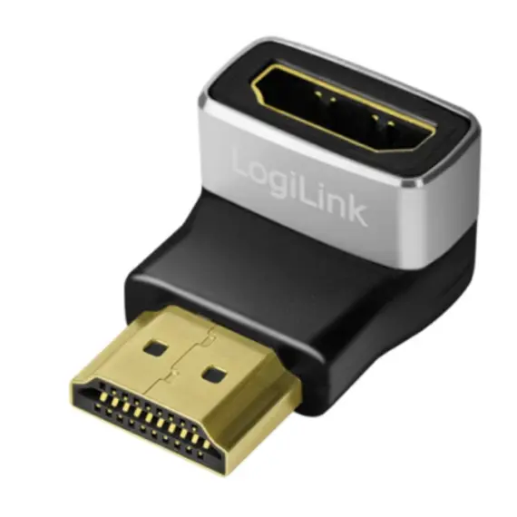 ადაპტერი Logilink AH0005A HDMI adapter A/M to A/F 90° angled 8K/60Hz Black/Greyადაპტერი Logilink AH0005A HDMI adapter A/M to A/F 90° angled 8K/60Hz Black/Greyადაპტერი Logilink AH0005A HDMI adapter A/M to A/F 90° angled 8K/60Hz Black/Grey