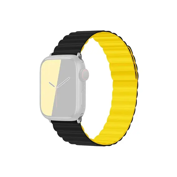 Smart Watch Strap TVC KALEBOL Magnetic Watch Band for Apple Watch Series 10 9 8 7 SE 6 5 4 3 2 1 42mm 41mm 40mm 38mm Silicone Adjustable Strap - Black Yellow, 2 imageSmart Watch Strap TVC KALEBOL Magnetic Watch Band for Apple Watch Series 10 9 8 7 SE 6 5 4 3 2 1 42mm 41mm 40mm 38mm Silicone Adjustable Strap - Black Yellow, 2 imageSmart Watch Strap TVC KALEBOL Magnetic Watch Band for Apple Watch Series 10 9 8 7 SE 6 5 4 3 2 1 42mm 41mm 40mm 38mm Silicone Adjustable Strap - Black Yellow, 2 image