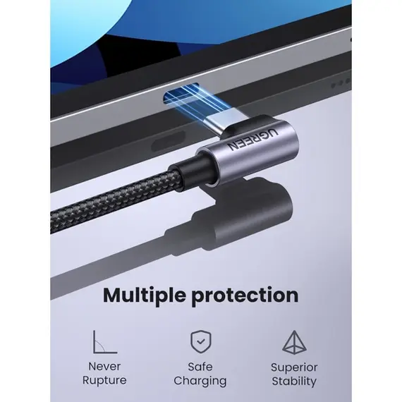 USB კაბელი UGREEN US255 (50123), 60W, Type-C to Angled Type-C Round, 1m, Grey, 2 imageUSB კაბელი UGREEN US255 (50123), 60W, Type-C to Angled Type-C Round, 1m, Grey, 2 imageUSB კაბელი UGREEN US255 (50123), 60W, Type-C to Angled Type-C Round, 1m, Grey, 2 image