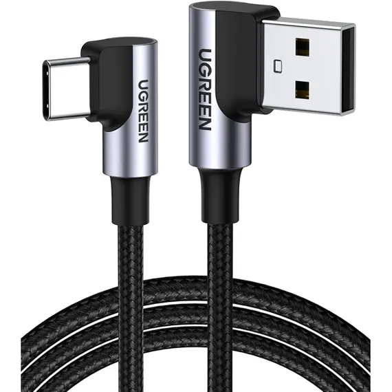 USB Cable UGREEN US176 (20857), 18W, USB-A to Type-C 90 Degree, 2m, Space Gray, 4 imageUSB Cable UGREEN US176 (20857), 18W, USB-A to Type-C 90 Degree, 2m, Space Gray, 4 imageUSB Cable UGREEN US176 (20857), 18W, USB-A to Type-C 90 Degree, 2m, Space Gray, 4 image