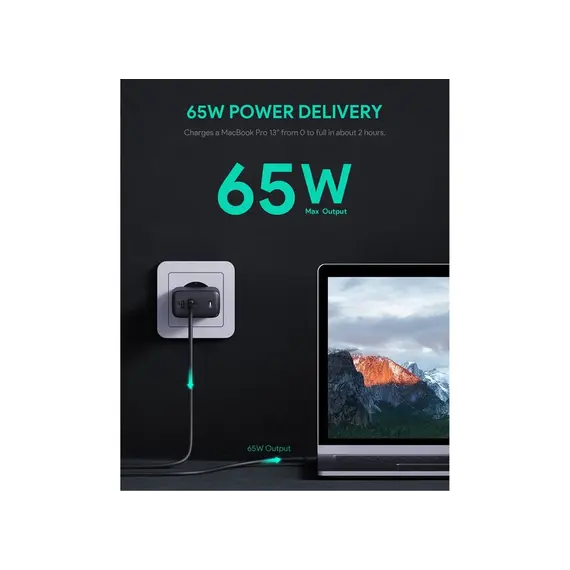 ადაპტერი Aukey PA-B4T 45W 2-Port PD Wall Charger Black, 4 imageადაპტერი Aukey PA-B4T 45W 2-Port PD Wall Charger Black, 4 imageადაპტერი Aukey PA-B4T 45W 2-Port PD Wall Charger Black, 4 image