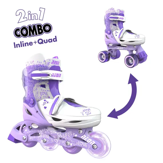 Roller skates Neon COMBO SKATES (SIZE 3-6) - NT10 (Purple), 6 imageRoller skates Neon COMBO SKATES (SIZE 3-6) - NT10 (Purple), 6 imageRoller skates Neon COMBO SKATES (SIZE 3-6) - NT10 (Purple), 6 image