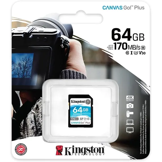 Memory card Kingston SDG3/64GB 64GB SDXC C10 UHS-I U3 R170/W70MB/s Canvas Go Plus, 2 imageMemory card Kingston SDG3/64GB 64GB SDXC C10 UHS-I U3 R170/W70MB/s Canvas Go Plus, 2 imageMemory card Kingston SDG3/64GB 64GB SDXC C10 UHS-I U3 R170/W70MB/s Canvas Go Plus, 2 image