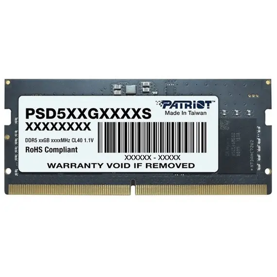 ოპერატიული მეხსიერება Patriot Signature DDR5 32GB 5600MHz SODIMM - PSD532G56002Sოპერატიული მეხსიერება Patriot Signature DDR5 32GB 5600MHz SODIMM - PSD532G56002Sოპერატიული მეხსიერება Patriot Signature DDR5 32GB 5600MHz SODIMM - PSD532G56002S