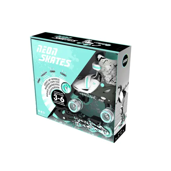 Roller skates Neon Scates Combo, size 30-33, grey-teal, 6 imageRoller skates Neon Scates Combo, size 30-33, grey-teal, 6 imageRoller skates Neon Scates Combo, size 30-33, grey-teal, 6 image