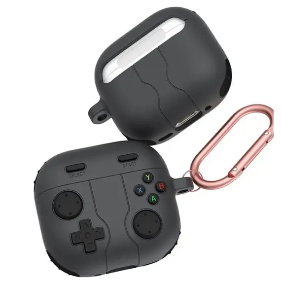 ყურსასმენის ქეისი TVC AirPods 4 Case Game Console Shape Earphones Silicone Shell with Carabiner - Dark Greyყურსასმენის ქეისი TVC AirPods 4 Case Game Console Shape Earphones Silicone Shell with Carabiner - Dark Greyყურსასმენის ქეისი TVC AirPods 4 Case Game Console Shape Earphones Silicone Shell with Carabiner - Dark Grey