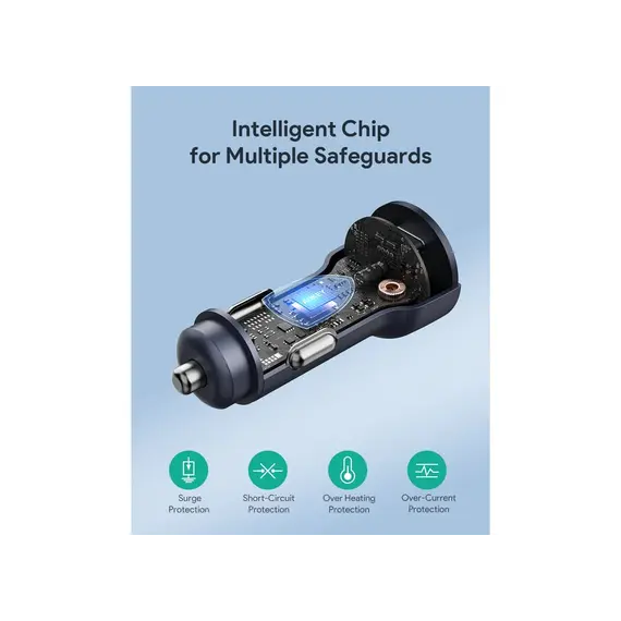 Aukey 65W CC-Y23 Enduro Type-C Dual 2-Port Car Charger - Gray, 6 imageAukey 65W CC-Y23 Enduro Type-C Dual 2-Port Car Charger - Gray, 6 imageAukey 65W CC-Y23 Enduro Type-C Dual 2-Port Car Charger - Gray, 6 image