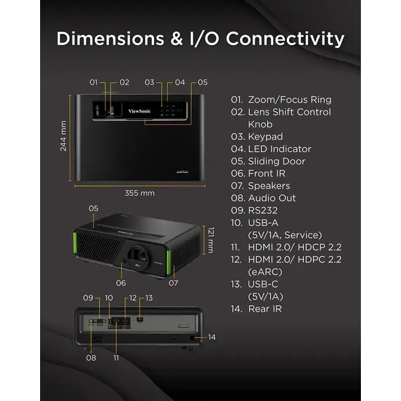 პროექტორი ViewSonic X1-4KPRO LED Projector, 3 imageპროექტორი ViewSonic X1-4KPRO LED Projector, 3 imageპროექტორი ViewSonic X1-4KPRO LED Projector, 3 image