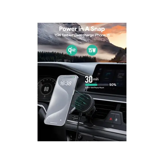 ავტომობილის უსადენო დამტენი Aukey 15W HD-MC13A MagFusion Dash Pro Qi2 Active Cooling Wireless Charging Phone Mount - Gray, 3 imageავტომობილის უსადენო დამტენი Aukey 15W HD-MC13A MagFusion Dash Pro Qi2 Active Cooling Wireless Charging Phone Mount - Gray, 3 imageავტომობილის უსადენო დამტენი Aukey 15W HD-MC13A MagFusion Dash Pro Qi2 Active Cooling Wireless Charging Phone Mount - Gray, 3 image