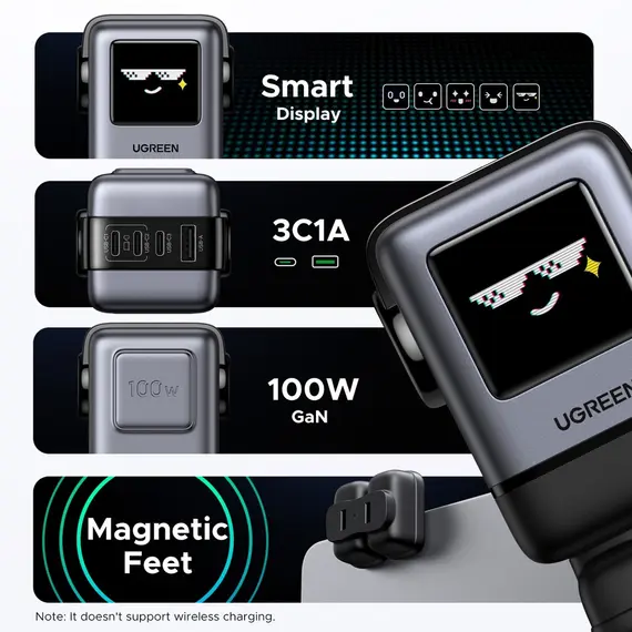 UGREEN X688 (45515B) Nexode Uno RobotGaN Mobile Charger, 100W, USB, Type-C, Phone Charger, Grey, 11 imageUGREEN X688 (45515B) Nexode Uno RobotGaN Mobile Charger, 100W, USB, Type-C, Phone Charger, Grey, 11 imageUGREEN X688 (45515B) Nexode Uno RobotGaN Mobile Charger, 100W, USB, Type-C, Phone Charger, Grey, 11 image