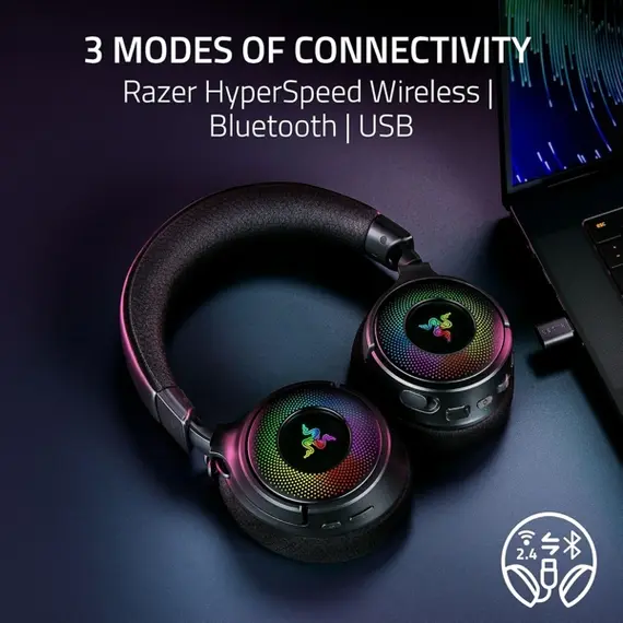 ყურსასმენი Razer Gaming Headset Kraken V4, USB-A/WL/BT, RGB, black, 5 imageყურსასმენი Razer Gaming Headset Kraken V4, USB-A/WL/BT, RGB, black, 5 imageყურსასმენი Razer Gaming Headset Kraken V4, USB-A/WL/BT, RGB, black, 5 image