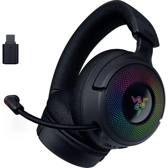 ყურსასმენი Razer Gaming Headset Kraken V4, USB-A/WL/BT, RGB, black, 2 imageყურსასმენი Razer Gaming Headset Kraken V4, USB-A/WL/BT, RGB, black, 2 imageყურსასმენი Razer Gaming Headset Kraken V4, USB-A/WL/BT, RGB, black, 2 image