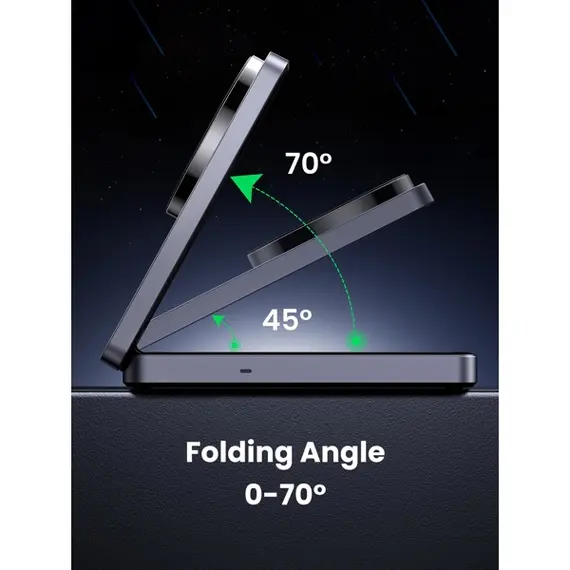 UGREEN W706 (45023) MagFlow Qi2, 15W, 2-in-1 Magnetic Wireless Charger, Grey, 6 imageUGREEN W706 (45023) MagFlow Qi2, 15W, 2-in-1 Magnetic Wireless Charger, Grey, 6 imageUGREEN W706 (45023) MagFlow Qi2, 15W, 2-in-1 Magnetic Wireless Charger, Grey, 6 image