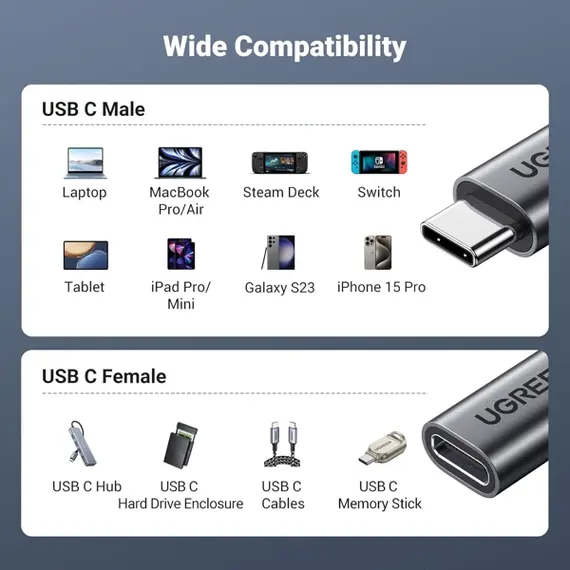 USB adapter UGREEN US372 (45172), 100W, Type-C Extension Cable, 0.5m, Black, 3 imageUSB adapter UGREEN US372 (45172), 100W, Type-C Extension Cable, 0.5m, Black, 3 imageUSB adapter UGREEN US372 (45172), 100W, Type-C Extension Cable, 0.5m, Black, 3 image