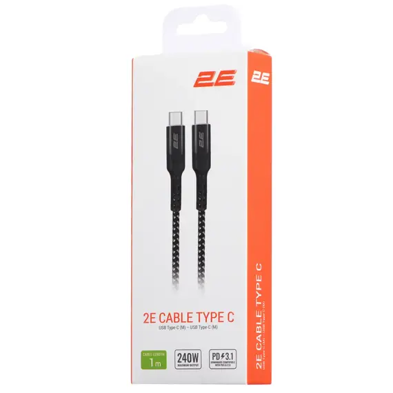 USB კაბელი 2E Сable USB-C > USB-C charge/data, 1m, 240W Type-C, Aluminum Shell, black, 3 imageUSB კაბელი 2E Сable USB-C > USB-C charge/data, 1m, 240W Type-C, Aluminum Shell, black, 3 imageUSB კაბელი 2E Сable USB-C > USB-C charge/data, 1m, 240W Type-C, Aluminum Shell, black, 3 image