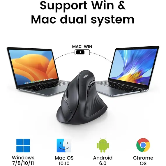 მაუსი UGREEN MU008 (25444), Wireless, Bluetooth, USB, Mouse, Black, 2 imageმაუსი UGREEN MU008 (25444), Wireless, Bluetooth, USB, Mouse, Black, 2 imageმაუსი UGREEN MU008 (25444), Wireless, Bluetooth, USB, Mouse, Black, 2 image