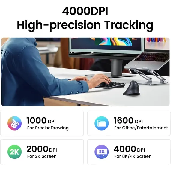 მაუსი UGREEN MU008 (25444), Wireless, Bluetooth, USB, Mouse, Black, 6 imageმაუსი UGREEN MU008 (25444), Wireless, Bluetooth, USB, Mouse, Black, 6 imageმაუსი UGREEN MU008 (25444), Wireless, Bluetooth, USB, Mouse, Black, 6 image