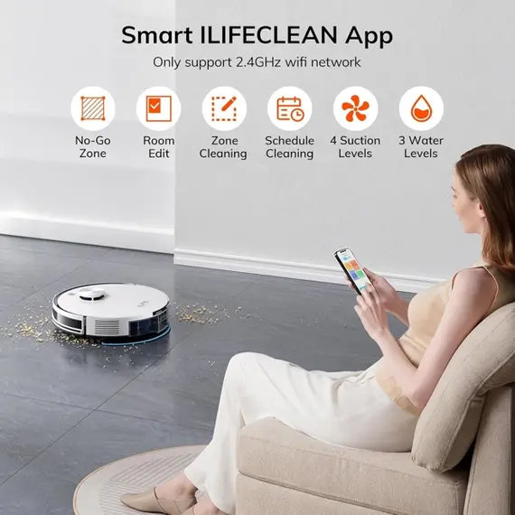 რობოტი მტვერსასრუტი Ilife A30 Pro, 5000Pa, LiDAR, Robot Vacuum Cleaner, White, 7 imageრობოტი მტვერსასრუტი Ilife A30 Pro, 5000Pa, LiDAR, Robot Vacuum Cleaner, White, 7 imageრობოტი მტვერსასრუტი Ilife A30 Pro, 5000Pa, LiDAR, Robot Vacuum Cleaner, White, 7 image