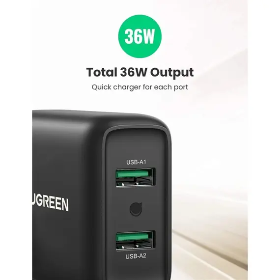 მობილურის დამტენი UGREEN CD161 (10216), 36W, USB, Fast Charger, Black, 4 imageმობილურის დამტენი UGREEN CD161 (10216), 36W, USB, Fast Charger, Black, 4 imageმობილურის დამტენი UGREEN CD161 (10216), 36W, USB, Fast Charger, Black, 4 image