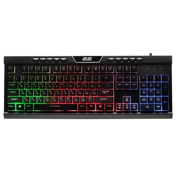 კლავიატურა 2E GAMING Membrane keyboard KG300 114key, USB-A, EN/RU, LED, blackკლავიატურა 2E GAMING Membrane keyboard KG300 114key, USB-A, EN/RU, LED, blackკლავიატურა 2E GAMING Membrane keyboard KG300 114key, USB-A, EN/RU, LED, black
